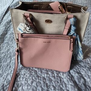 Anne Klein Pink and Gold Women's Bag Set
